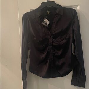 Japna Black Satin Blouse
